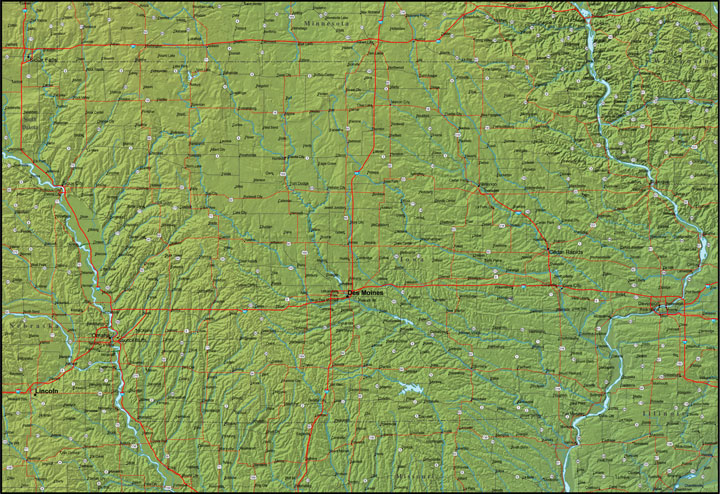 Iowa Area Map